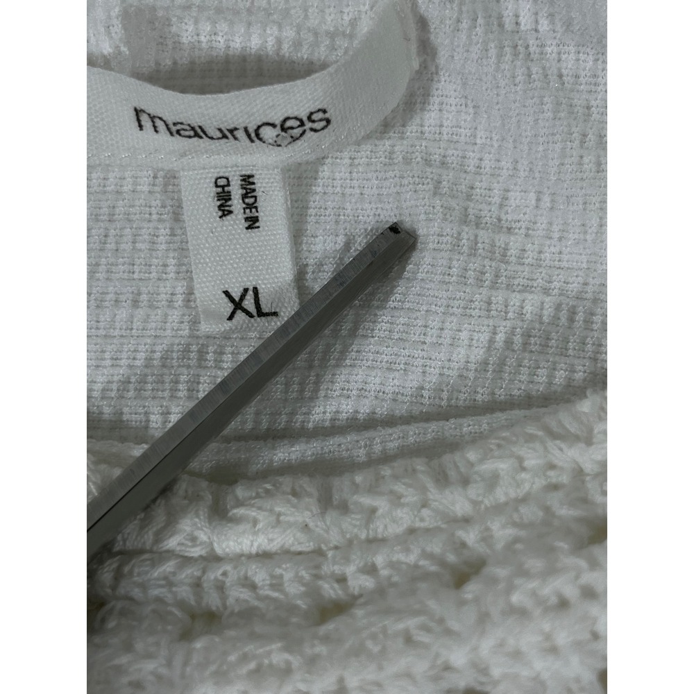 Maurices Crochet Cami Top Women XL White Adjustable Straps Scalloped Hem Boho - Picture 6 of 12